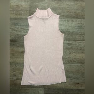 Pink Sleeveless Mockneck Sweater